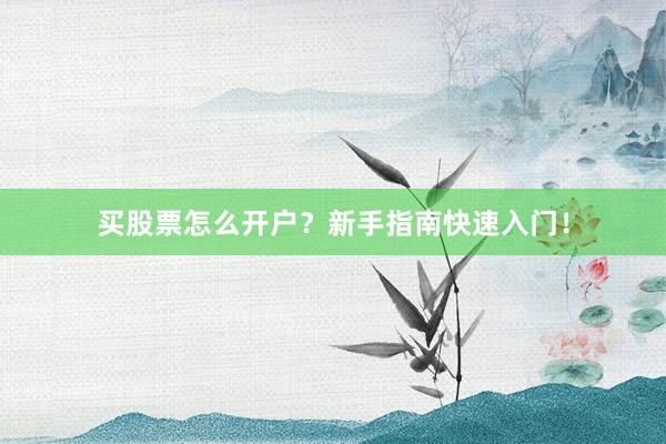 买股票怎么开户？新手指南快速入门！