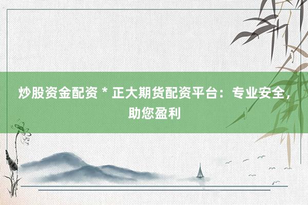 炒股资金配资 * 正大期货配资平台：专业安全，助您盈利