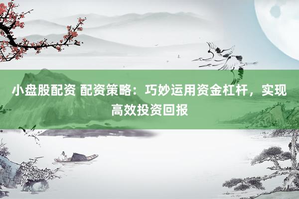 小盘股配资 配资策略：巧妙运用资金杠杆，实现高效投资回报