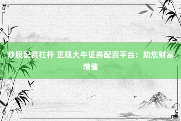 炒股配资杠杆 正规大牛证券配资平台：助您财富增值