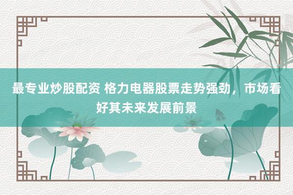 最专业炒股配资 格力电器股票走势强劲，市场看好其未来发展前景