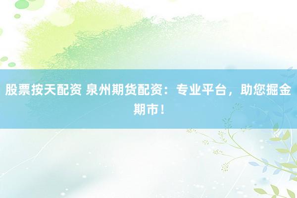 股票按天配资 泉州期货配资：专业平台，助您掘金期市！