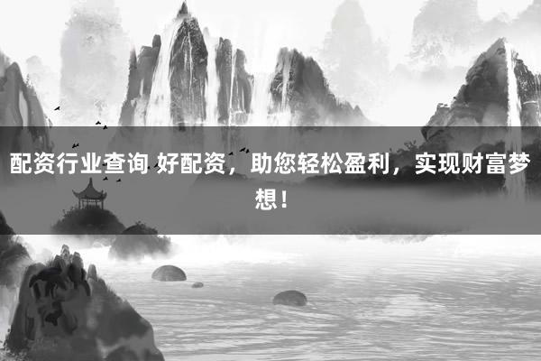 配资行业查询 好配资，助您轻松盈利，实现财富梦想！