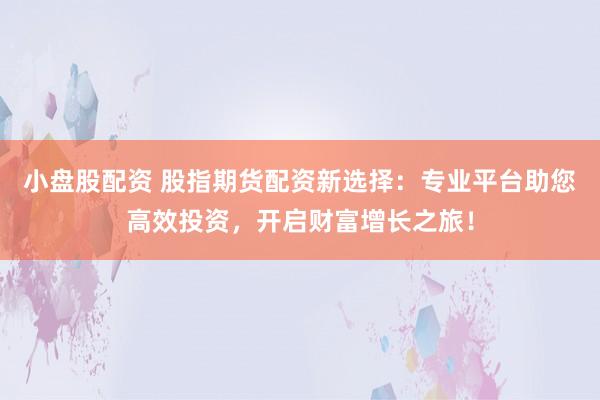 小盘股配资 股指期货配资新选择：专业平台助您高效投资，开启财富增长之旅！