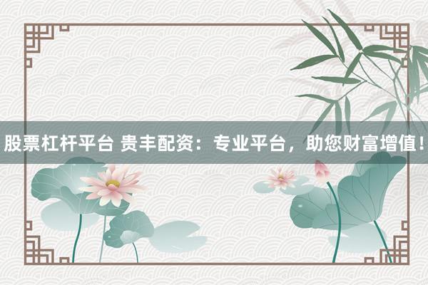 股票杠杆平台 贵丰配资：专业平台，助您财富增值！