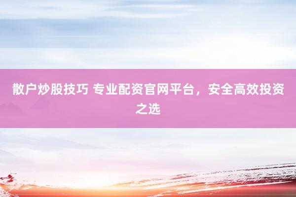 散户炒股技巧 专业配资官网平台，安全高效投资之选