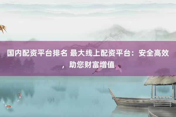 国内配资平台排名 最大线上配资平台:安全高效,助您财富增值