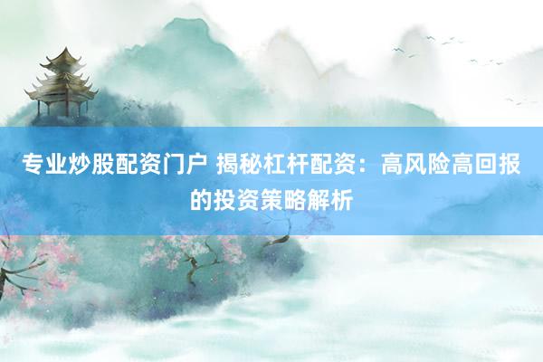 专业炒股配资门户 揭秘杠杆配资：高风险高回报的投资策略解析