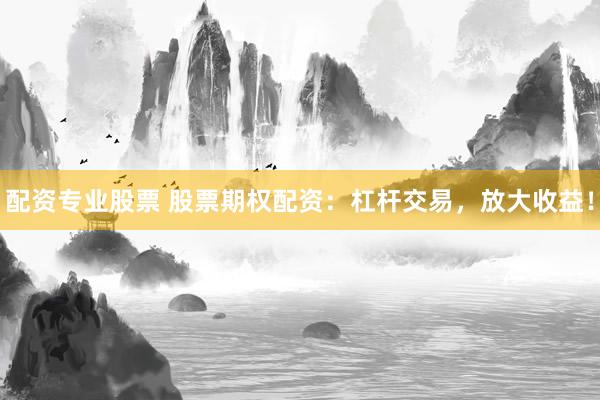 配资专业股票 股票期权配资：杠杆交易，放大收益！