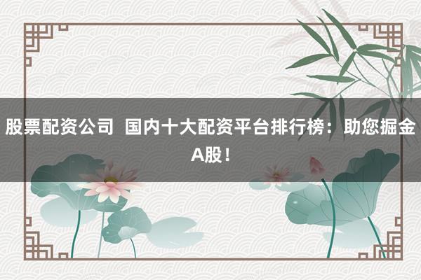 股票配资公司  国内十大配资平台排行榜：助您掘金A股！