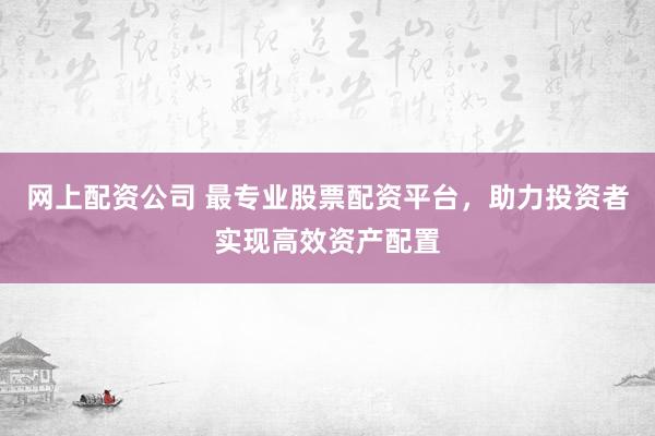 网上配资公司 最专业股票配资平台，助力投资者实现高效资产配置